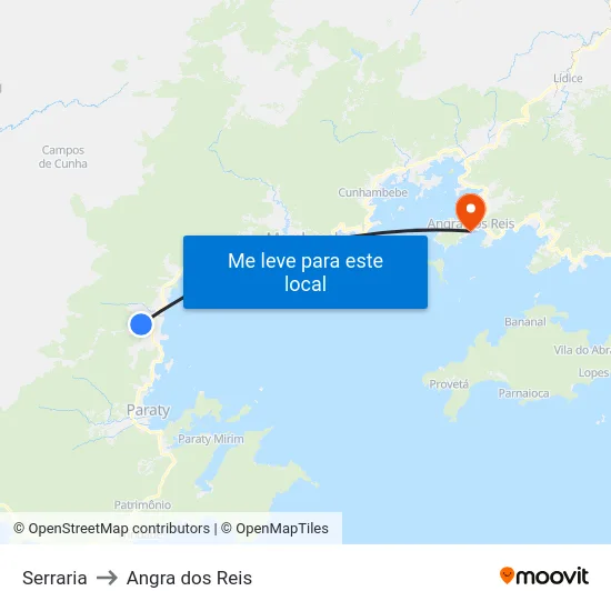 Serraria to Angra dos Reis map