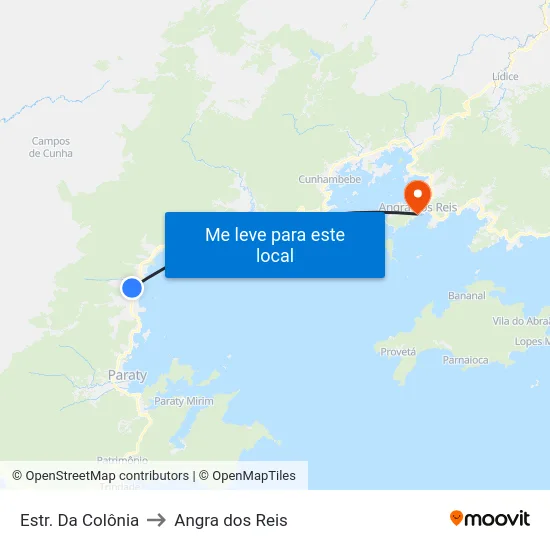 Estr. Da Colônia to Angra dos Reis map