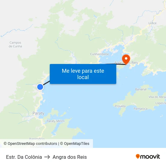 Estr. Da Colônia to Angra dos Reis map
