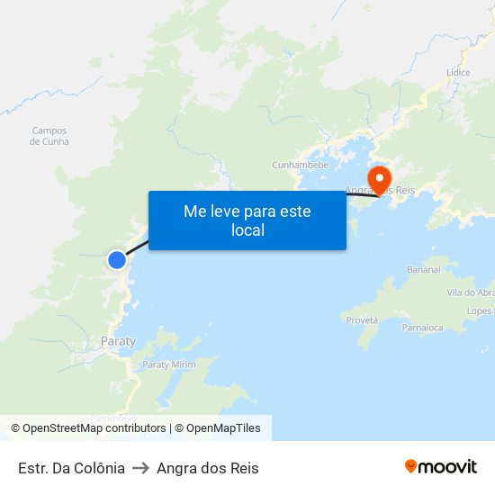 Estr. Da Colônia to Angra dos Reis map