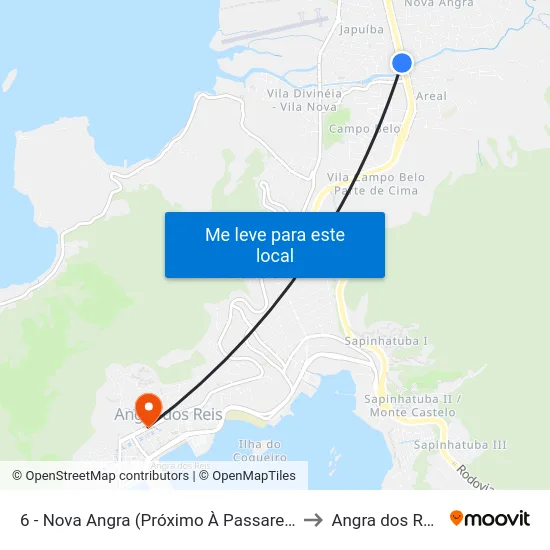 6 - Nova Angra (Próximo À Passarela) to Angra dos Reis map