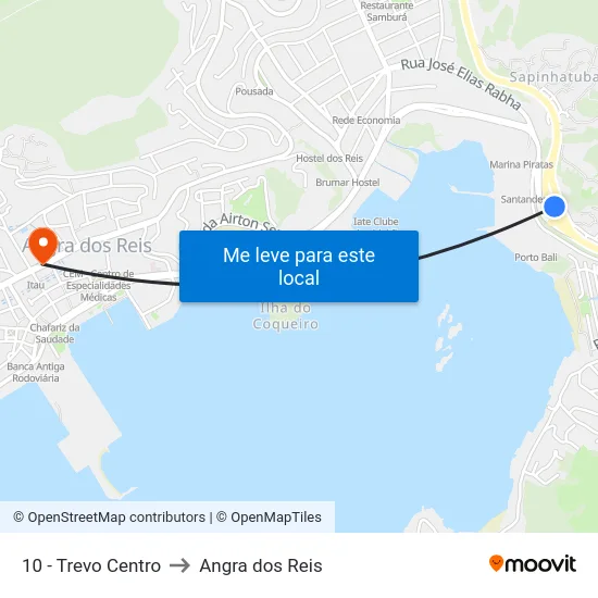 10 - Trevo Centro to Angra dos Reis map