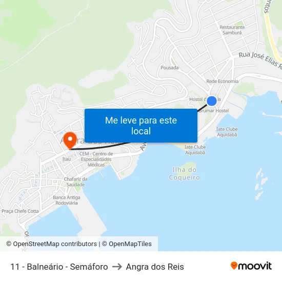 11 - Balneário - Semáforo to Angra dos Reis map