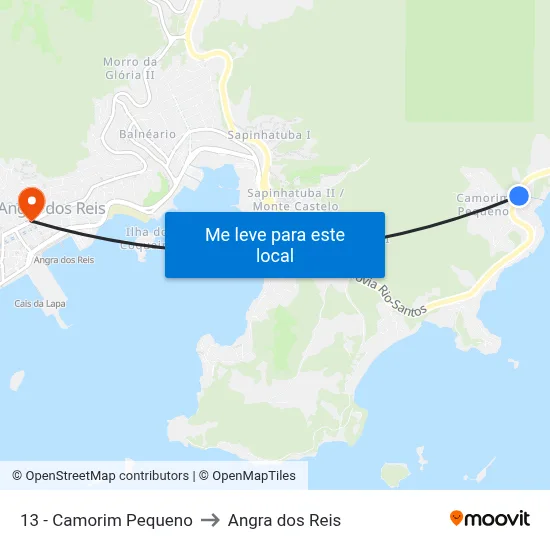 13 - Camorim Pequeno to Angra dos Reis map