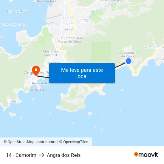 14 - Camorim to Angra dos Reis map
