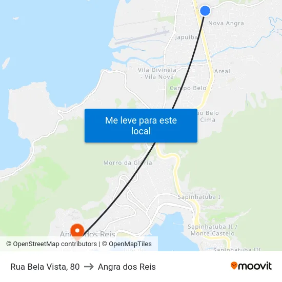 Rua Bela Vista, 80 to Angra dos Reis map