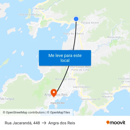 Rua Jacarandá, 448 to Angra dos Reis map