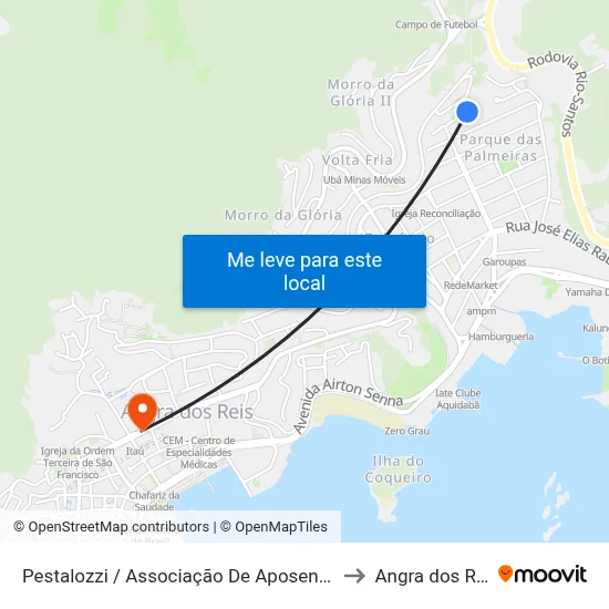 Pestalozzi / Associação De Aposentados to Angra dos Reis map
