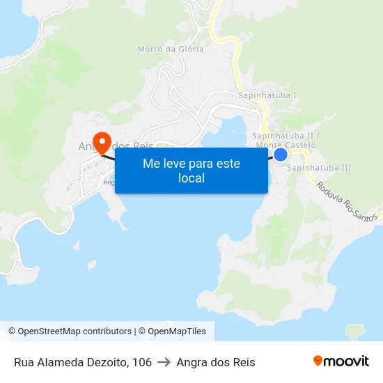 Rua Alameda Dezoito, 106 to Angra dos Reis map
