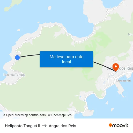 Heliponto Tanguá II to Angra dos Reis map
