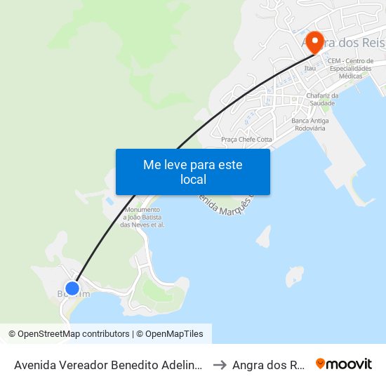 Avenida Vereador Benedito Adelino, 8 to Angra dos Reis map