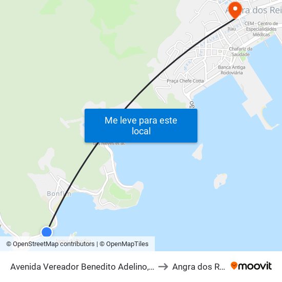 Avenida Vereador Benedito Adelino, 961 to Angra dos Reis map