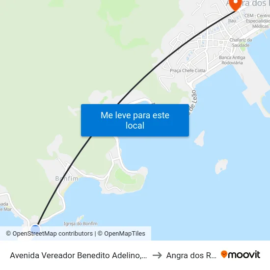 Avenida Vereador Benedito Adelino, 1380 to Angra dos Reis map