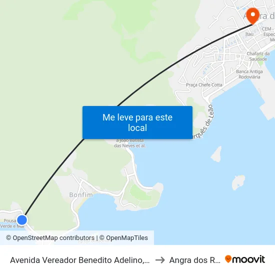 Avenida Vereador Benedito Adelino, 1761 to Angra dos Reis map
