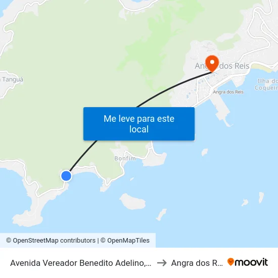 Avenida Vereador Benedito Adelino, 2782 to Angra dos Reis map