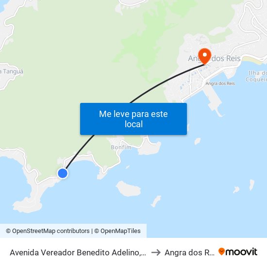 Avenida Vereador Benedito Adelino, 2900 to Angra dos Reis map