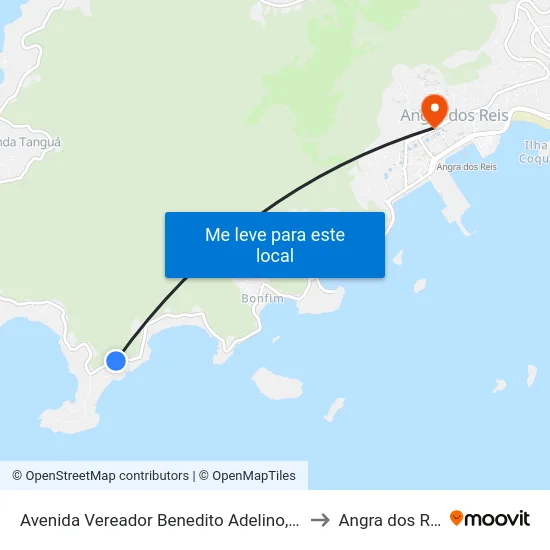 Avenida Vereador Benedito Adelino, 3281 to Angra dos Reis map