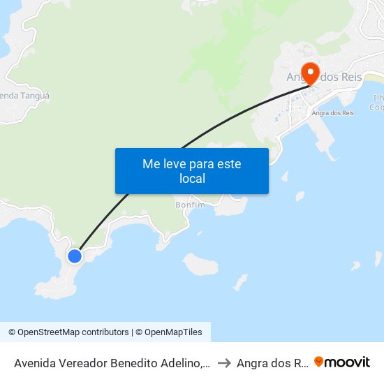 Avenida Vereador Benedito Adelino, 3333 to Angra dos Reis map