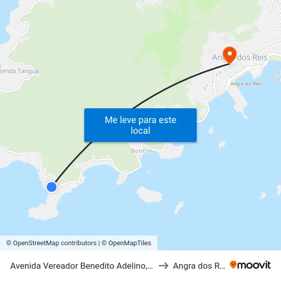Avenida Vereador Benedito Adelino, 3401 to Angra dos Reis map