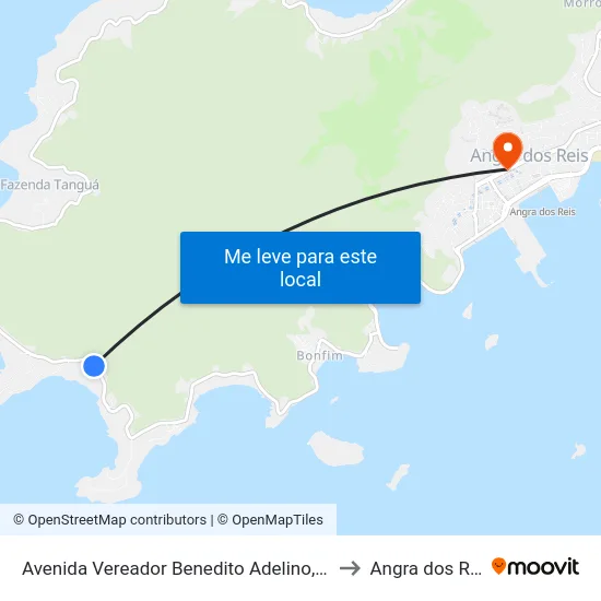 Avenida Vereador Benedito Adelino, 5425 to Angra dos Reis map