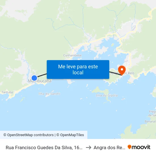 Rua Francisco Guedes Da Silva, 1645 to Angra dos Reis map