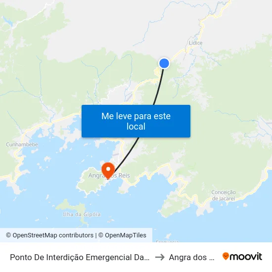 Ponto De Interdição Emergencial Da Rj-155 to Angra dos Reis map