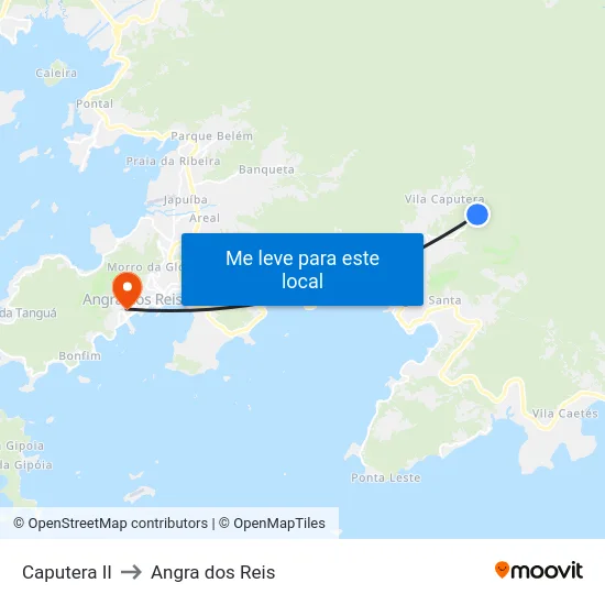 Caputera II to Angra dos Reis map