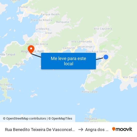 Rua Benedito Teixeira De Vasconcelos, 332 to Angra dos Reis map