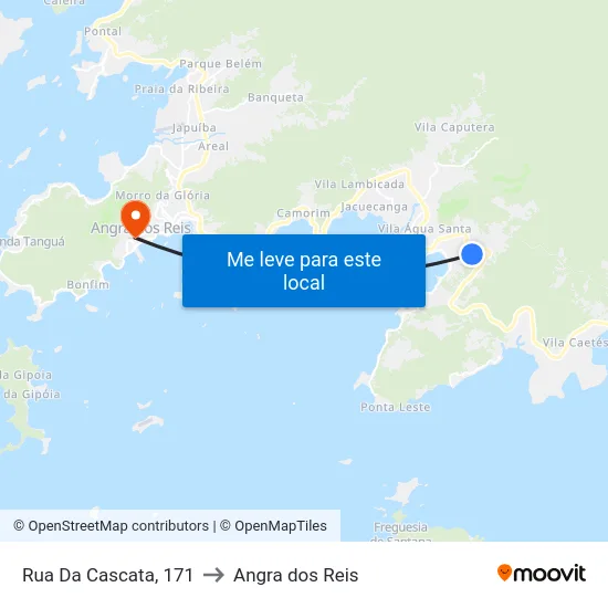 Rua Da Cascata, 171 to Angra dos Reis map