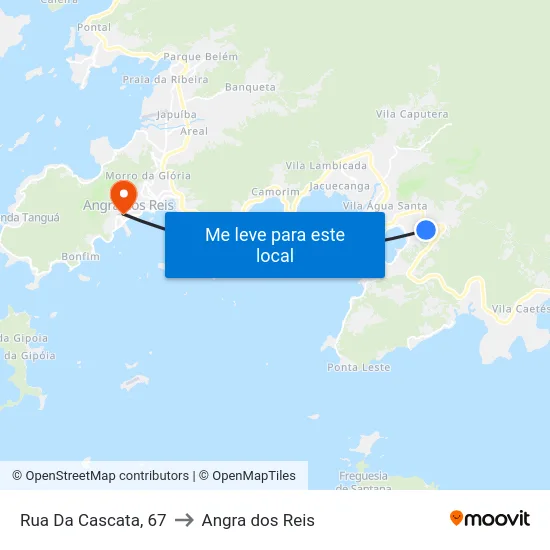 Rua Da Cascata, 67 to Angra dos Reis map