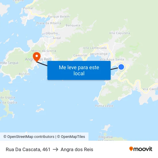 Rua Da Cascata, 461 to Angra dos Reis map