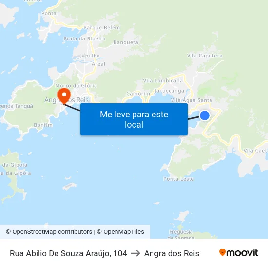 Rua Abílio De Souza Araújo, 104 to Angra dos Reis map