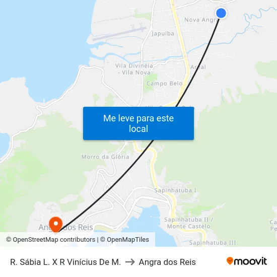 R. Sábia L. X R Vinícius De M. to Angra dos Reis map