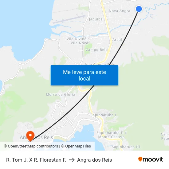 R. Tom J. X R. Florestan F. to Angra dos Reis map