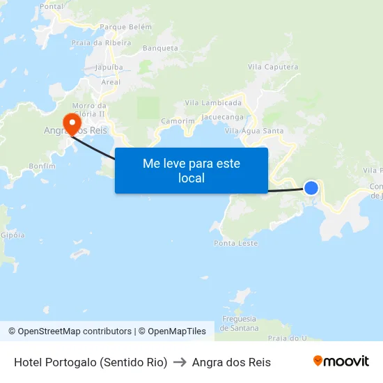 Hotel Portogalo (Sentido Rio) to Angra dos Reis map