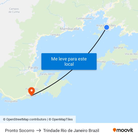 Pronto Socorro to Trindade Rio de Janeiro Brazil map