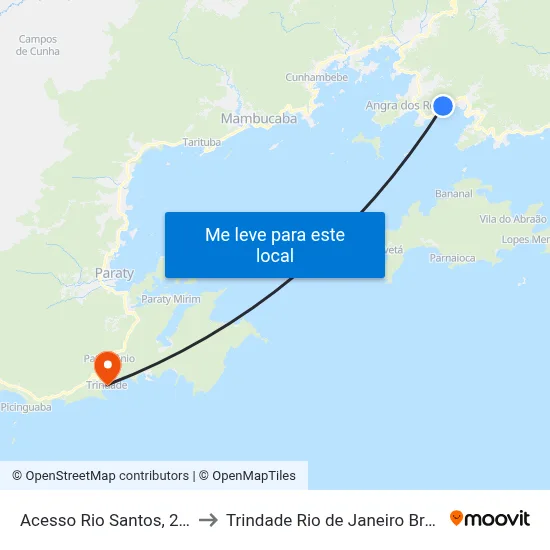 Acesso Rio Santos, 250 to Trindade Rio de Janeiro Brazil map