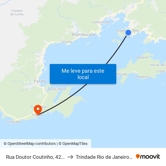 Rua Doutor Coutinho, 423-575 to Trindade Rio de Janeiro Brazil map