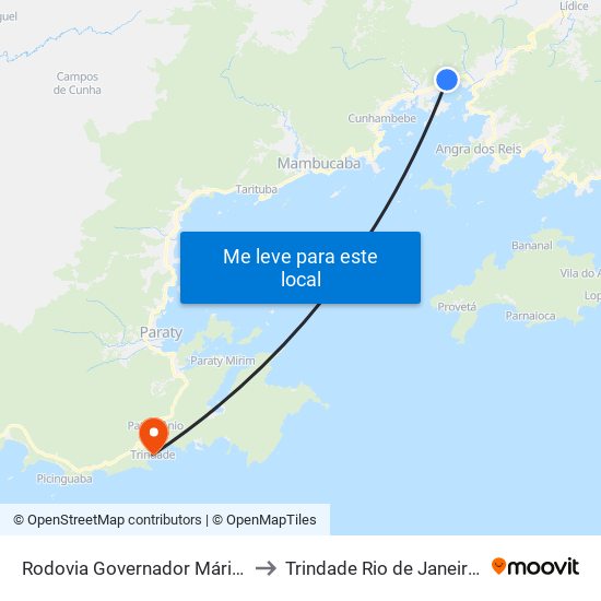 Rodovia Governador Mário Covas to Trindade Rio de Janeiro Brazil map