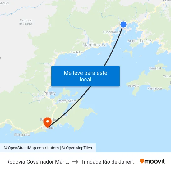 Rodovia Governador Mário Covas to Trindade Rio de Janeiro Brazil map
