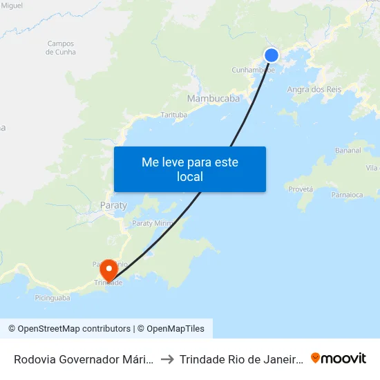 Rodovia Governador Mário Covas to Trindade Rio de Janeiro Brazil map