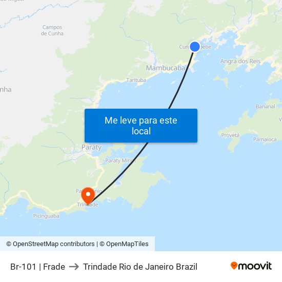 Br-101 | Frade to Trindade Rio de Janeiro Brazil map