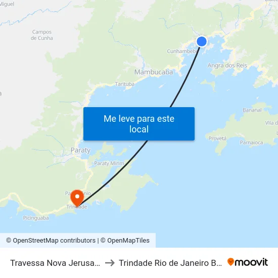 Travessa Nova Jerusalém to Trindade Rio de Janeiro Brazil map