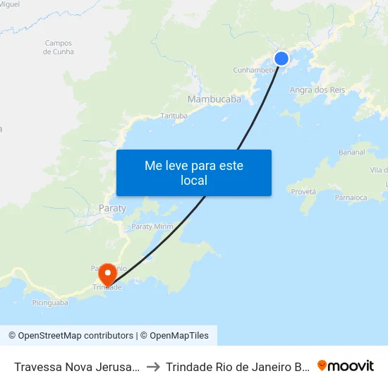 Travessa Nova Jerusalém to Trindade Rio de Janeiro Brazil map