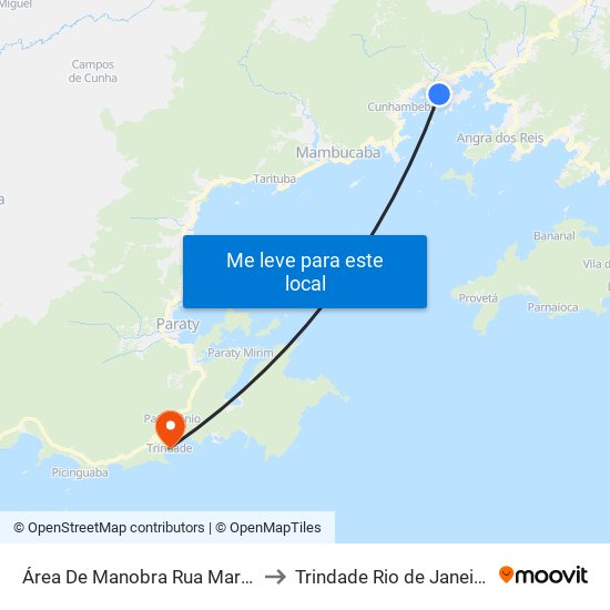 Área De Manobra Rua Maria Sabino to Trindade Rio de Janeiro Brazil map