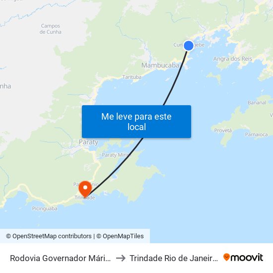 Rodovia Governador Mário Covas to Trindade Rio de Janeiro Brazil map