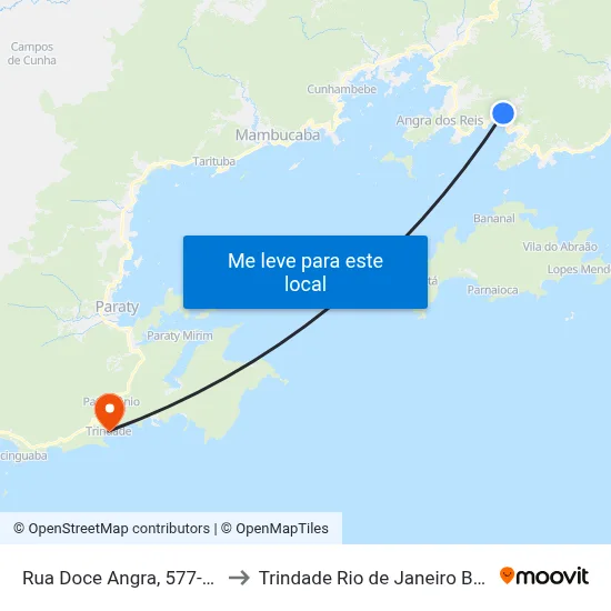 Rua Doce Angra, 577-629 to Trindade Rio de Janeiro Brazil map