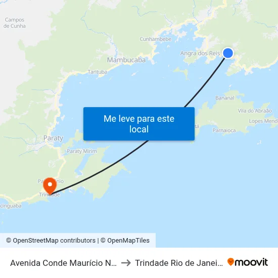 Avenida Conde Maurício Nassau, 76 to Trindade Rio de Janeiro Brazil map