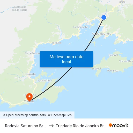 Rodovia Saturnino Braga to Trindade Rio de Janeiro Brazil map