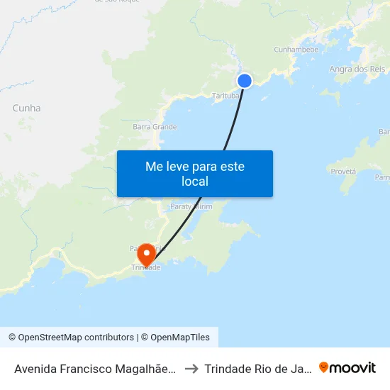 Avenida Francisco Magalhães De Castro, 224 to Trindade Rio de Janeiro Brazil map